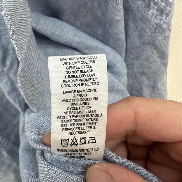 Andrea Jovine 100% Linen Blue Open Front Cardigan Womens size Large - Picture 4 of 5